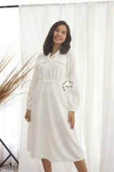 Zendaya Dress Baju Hamil Menyusui Katun Outfit Muslim Lengan Panjang Formal Casual Simpel   DRO 1029 27  large